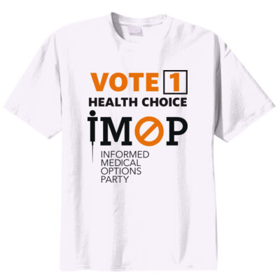"Vote 1 IMOP" on white - Front Thumbnail