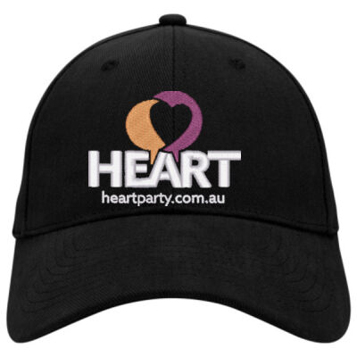 Embroided HEART Party cap - black Thumbnail